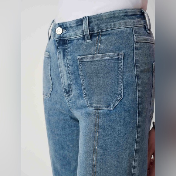 Joseph Ribkoff Culotte Jeans/Denim  With Embellished Front Seam 241903S25 - Picture 8 of 10